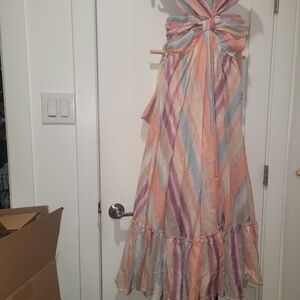 Pastel Striped Maxi Dress